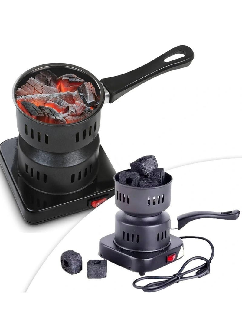 جولدن أروز ولاعة فحم لوح تسخين كهربائي شعلة فحم كهربائية للتخييم وتسخين والفحم، اسود - Image 1